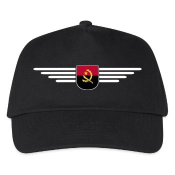 Angola Design – Stolz aus Afrika - Kinder Basecap - Schwarz - Vorne
