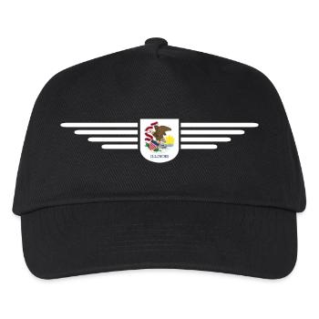 Illinois Fan T-Shirt – Heimatliebe zeigen - Kinder Basecap - Schwarz - Vorne