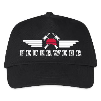 Feuerwehr Wings Hat Axe - Kinder Basecap - Schwarz - Vorne