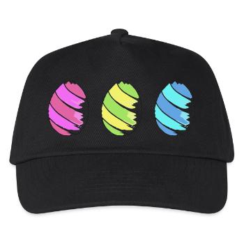 eier eggs easter easteregg ostereier ostern75 - Kinder Basecap - Schwarz - Vorne