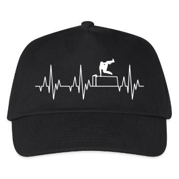 Herzschlag EKG Le Parkour Freerunning Freerunner - Kinder Basecap - Schwarz - Vorne