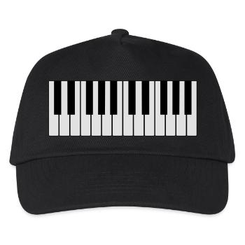 white piano piano - Kids’ Baseball Cap - black - Front