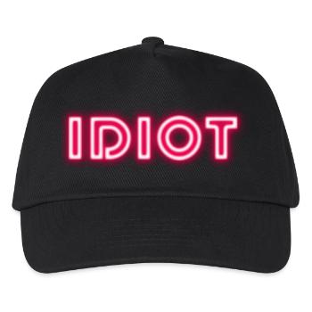 Idiot Geschenkidee - Kinder Basecap - Schwarz - Vorne