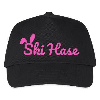Ski Rabbit Ski Party Snow Winter Slope pink - Kids’ Baseball Cap - black - Front