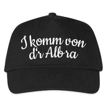 I komm von dr Alb ra (Weiss) Schwäbische Alb - Kinder Basecap - Schwarz - Vorne