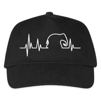 Elephant heartbeat white - Kids’ Baseball Cap - black - Front
