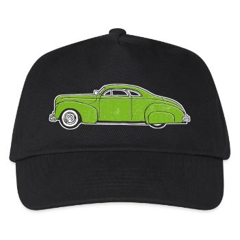 Hot Rod Custom Car grün, Design von Mondwinkel - Kinder Basecap - Schwarz - Vorne