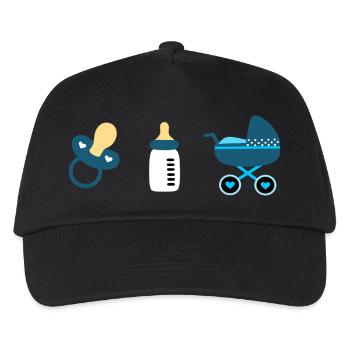Baby Birth 2025 Gift Gift Idea - Kids’ Baseball Cap - black - Front