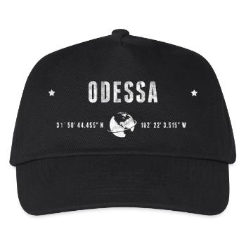 Odessa Stylized Geographic Coordinates - Kids’ Baseball Cap - black - Front