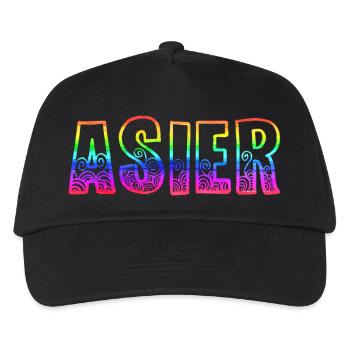 asier rs regenbogen - Kinder Basecap - Schwarz - Vorne