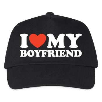 I love my boyfriend heart shirt - Kids’ Baseball Cap - black - Front