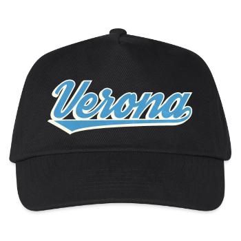 Verona Blau Script Logo - Kinder Basecap - Schwarz - Vorne