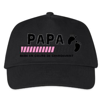 bébé en cours de chgt papa rose - Casquette de baseball Enfant - noir - Devant