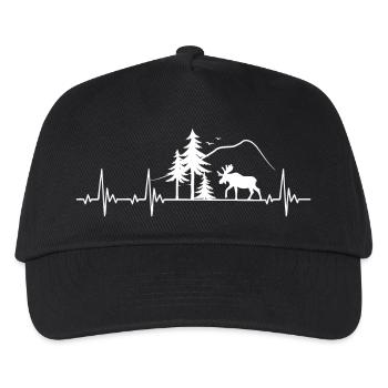 Moose heartbeat gift - Kids’ Baseball Cap - black - Front