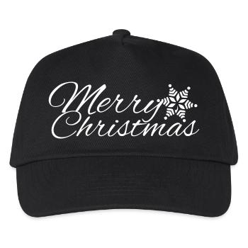 Merry Christmas with Snowflake - Kids’ Baseball Cap - black - Front