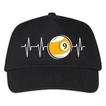 Heartbeat Billard 9-Ball Symbol Pulse Pool ECG - Casquette de baseball Enfant - noir - Devant