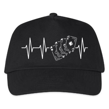 pulse playing cards skat poker heartbeat player - Kids’ Baseball Cap - black - Front