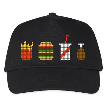 Restauration rapide Pixel - Casquette de baseball Enfant - noir - Devant
