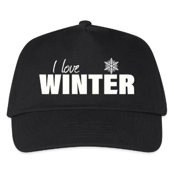 I LOVE WINTER - Kinder Basecap - Schwarz - Vorne