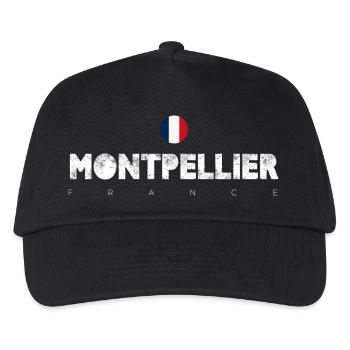 Montpellier, Frankreich Stadt-Wortzeichen - Kinder Basecap - Schwarz - Vorne