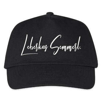 Leberkas Semmerl – Dialekt Spruch Design - Kinder Basecap - Schwarz - Vorne