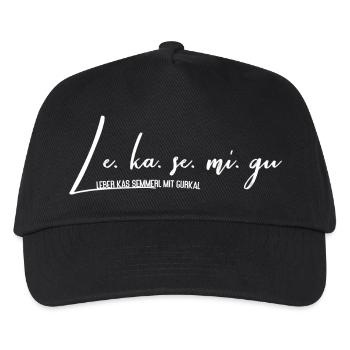 Österreichisch / Bayrische Leberkas Le.ka.se.mi.gu - Kinder Basecap - Schwarz - Vorne