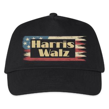 Harris Walz American Flag vintage - Kids’ Baseball Cap - black - Front