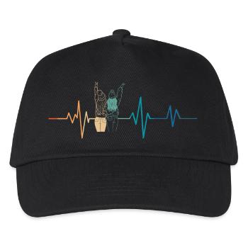 Retro Heartbeat Freundschaft - Kinder Basecap - Schwarz - Vorne