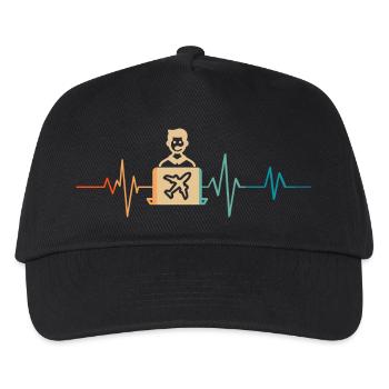 Heartbeat Retro Travel Agent - Kids’ Baseball Cap - black - Front