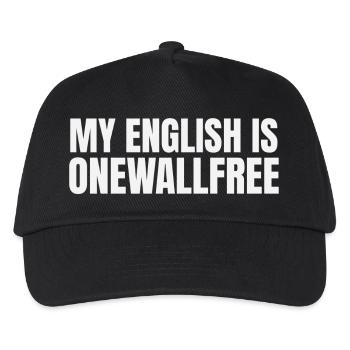 My english is onewallfree Denglish - Kids’ Baseball Cap - black - Front