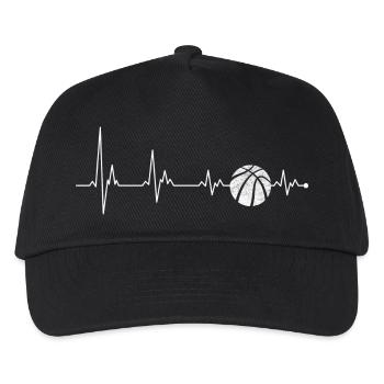 Heartbeat Pulse mit Basketball - Kinder Basecap - Schwarz - Vorne
