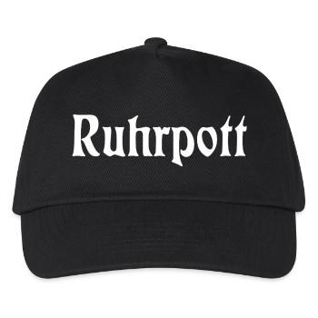 Ruhrpott - Pott - Bergbau - Kumpel - Ruhr - Shirt - Kinder Basecap - Schwarz - Vorne