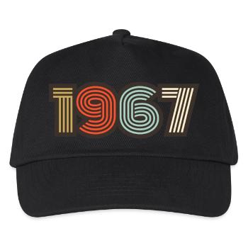 1967 Retro Jahrgang - Kinder Basecap - Schwarz - Vorne