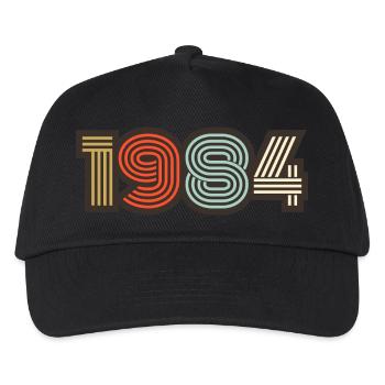 1984 Retro Jahrgang - Kinder Basecap - Schwarz - Vorne