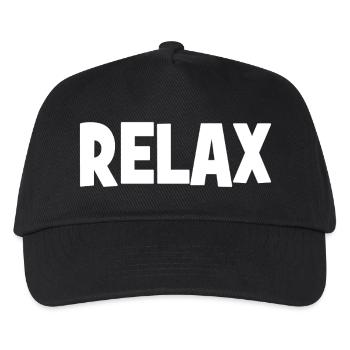 RELAX - Entspannen - Entspannung - chill - chillen - Kinder Basecap - Schwarz - Vorne