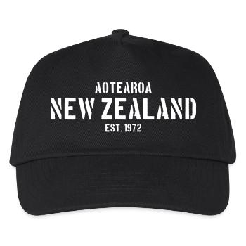 New Zealand - Kiwi - Aotearoa Neuseeland Auckland - Kinder Basecap - Schwarz - Vorne