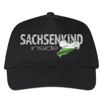 Sachsenkind inside - Sachsen - Kinder Basecap - Schwarz - Vorne