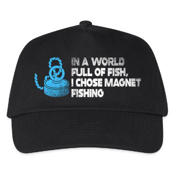 Aimant de pêche en néodyme pour pêcheur magnétique - Casquette de baseball Enfant - noir - Devant