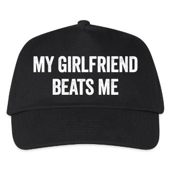 My girlfriend bangs me Funny sarcastic M - Kids’ Baseball Cap - black - Front
