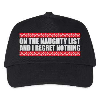 On the naughty list and regret nothing XMas Spruch - Kids’ Baseball Cap - black - Front