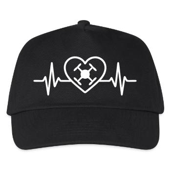 Heart Drone Quadcopter - Kids’ Baseball Cap - black - Front