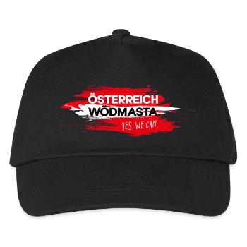 Österreich Wödmasta Yes We Can Fußball - Kinder Basecap - Schwarz - Vorne