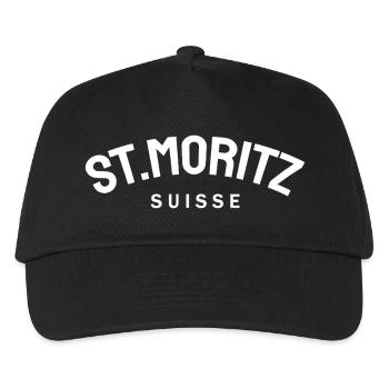 St. Moritz - Suisse - Schweiz - Swiss - Kinder Basecap - Schwarz - Vorne