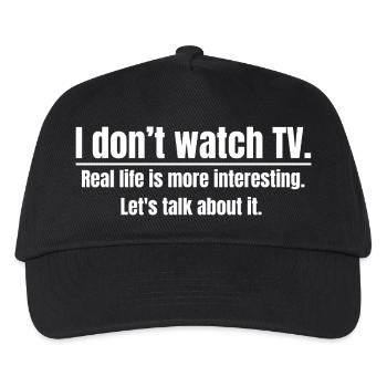 Ich schaue kein Fernsehen - Kinder Basecap - Schwarz - Vorne