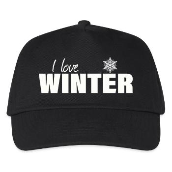 i love winter - Kids’ Baseball Cap - black - Front