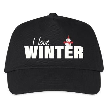 I LOVE WINTER - Kinder Basecap - Schwarz - Vorne