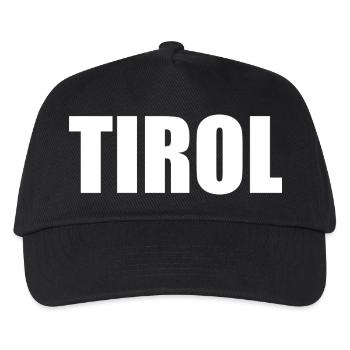 TIROL Logo weiß - Kinder Basecap - Schwarz - Vorne