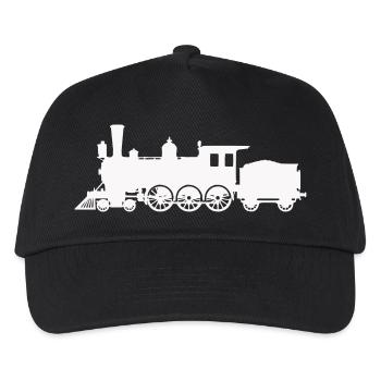 Dampflok Silhouette - Kinder Basecap - Schwarz - Vorne