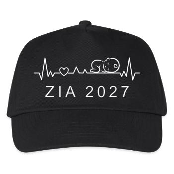 Futura Zia 2027 Battito Cardiaco Gravidanza - Kinder Basecap - Schwarz - Vorne