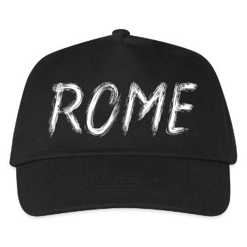 Rome Lettrage Brosse Graphique - Casquette de baseball Enfant - noir - Devant
